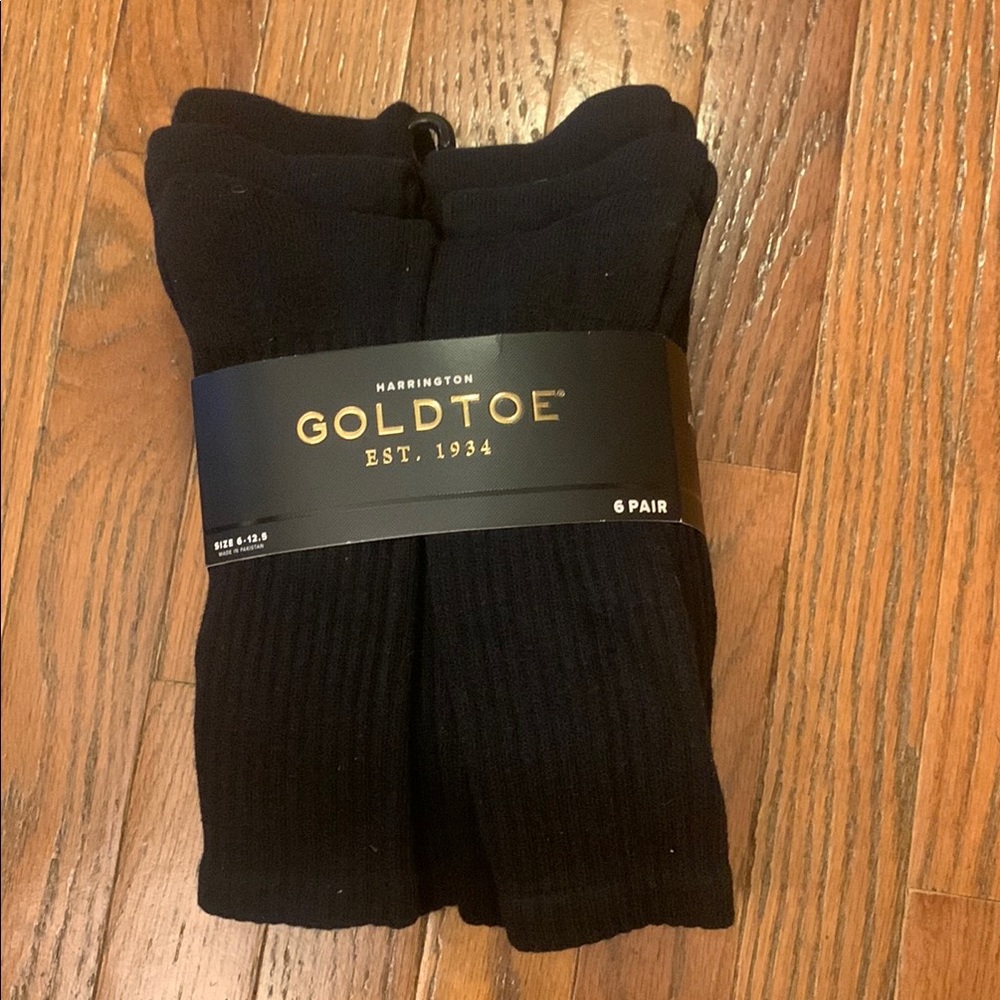 Gold Toe Black Casual Crew Socks